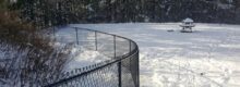 Chain link fence winter
