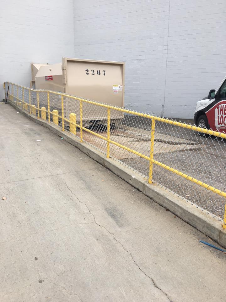 Commercial safety fence installation